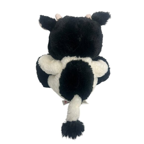 Aurora Cow Plush White Black Stuffed Animal Toy Soft 10 in - Picture 4 of 6